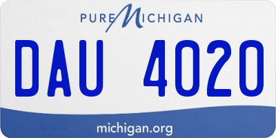 MI license plate DAU4020