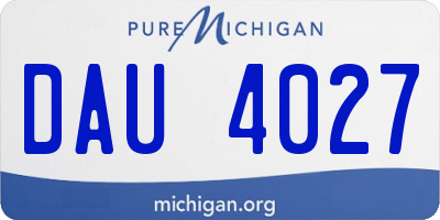 MI license plate DAU4027