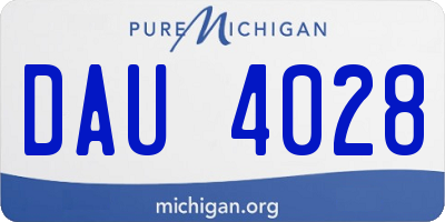 MI license plate DAU4028