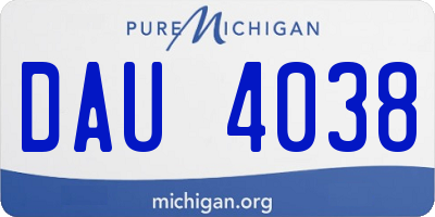 MI license plate DAU4038