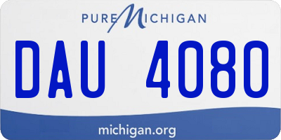 MI license plate DAU4080