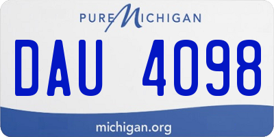 MI license plate DAU4098