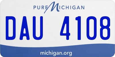 MI license plate DAU4108