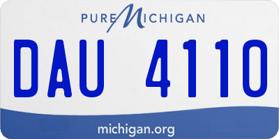MI license plate DAU4110