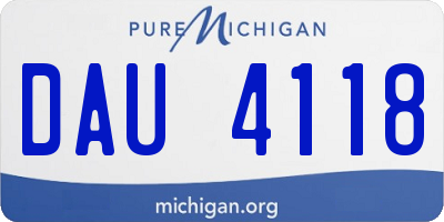 MI license plate DAU4118
