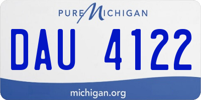 MI license plate DAU4122