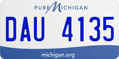 MI license plate DAU4135