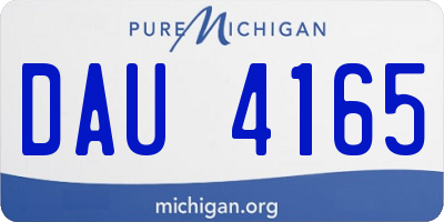 MI license plate DAU4165