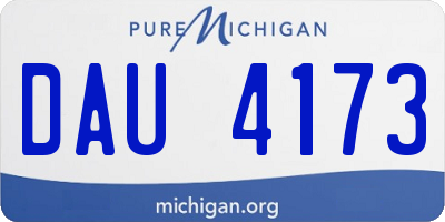 MI license plate DAU4173