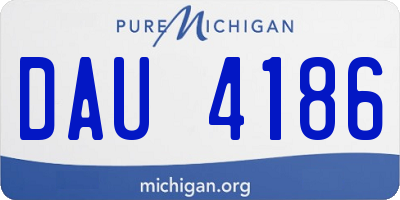 MI license plate DAU4186
