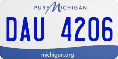 MI license plate DAU4206
