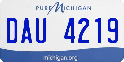 MI license plate DAU4219