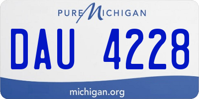 MI license plate DAU4228