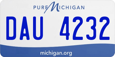 MI license plate DAU4232