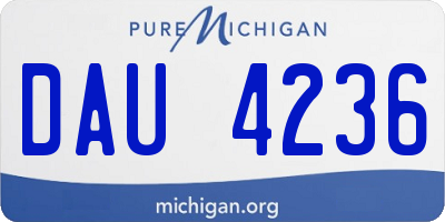 MI license plate DAU4236