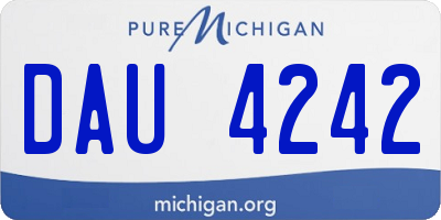 MI license plate DAU4242
