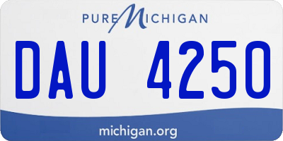 MI license plate DAU4250