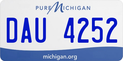 MI license plate DAU4252
