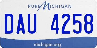 MI license plate DAU4258