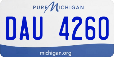 MI license plate DAU4260