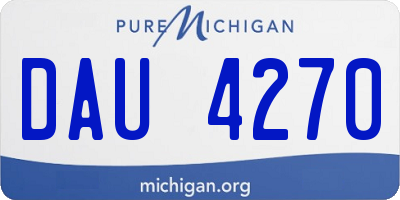 MI license plate DAU4270