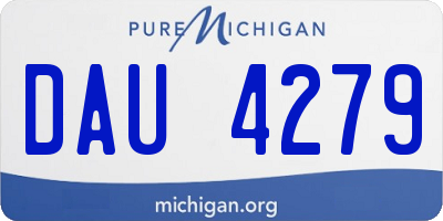 MI license plate DAU4279