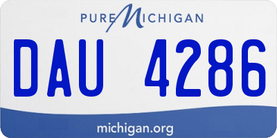 MI license plate DAU4286