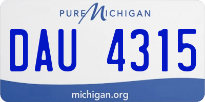 MI license plate DAU4315