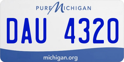 MI license plate DAU4320