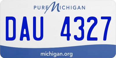 MI license plate DAU4327