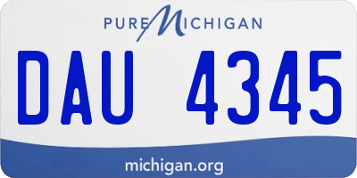 MI license plate DAU4345