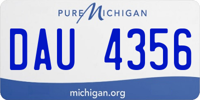 MI license plate DAU4356