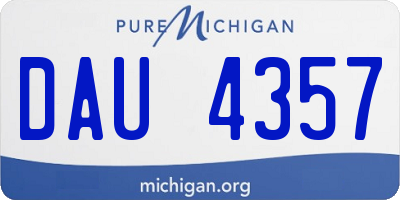 MI license plate DAU4357