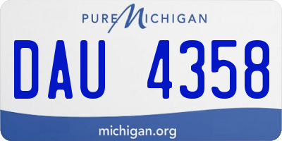 MI license plate DAU4358