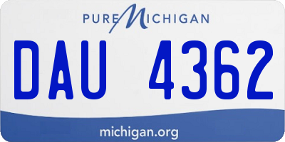 MI license plate DAU4362