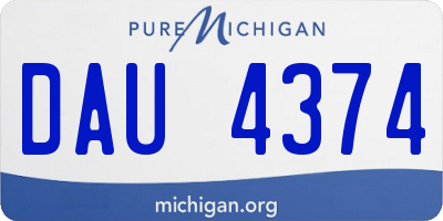 MI license plate DAU4374