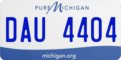MI license plate DAU4404