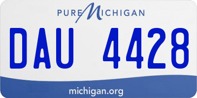 MI license plate DAU4428