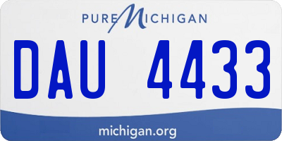 MI license plate DAU4433