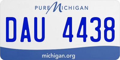 MI license plate DAU4438