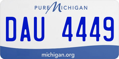 MI license plate DAU4449