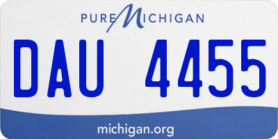 MI license plate DAU4455