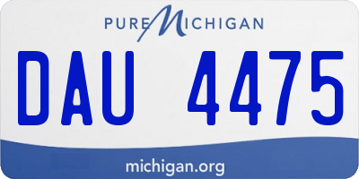 MI license plate DAU4475