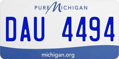 MI license plate DAU4494