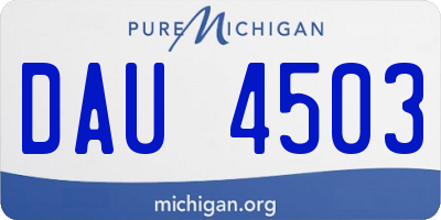MI license plate DAU4503