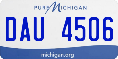 MI license plate DAU4506