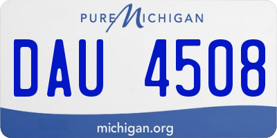 MI license plate DAU4508