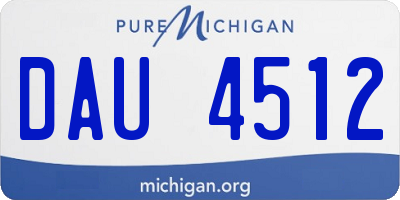 MI license plate DAU4512