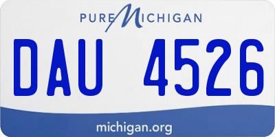 MI license plate DAU4526