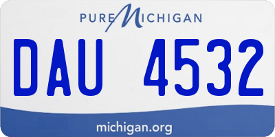 MI license plate DAU4532